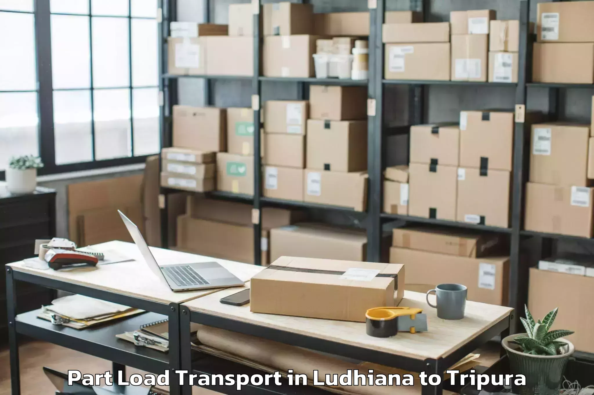 Book Your Ludhiana to Manughat Part Load Transport Today